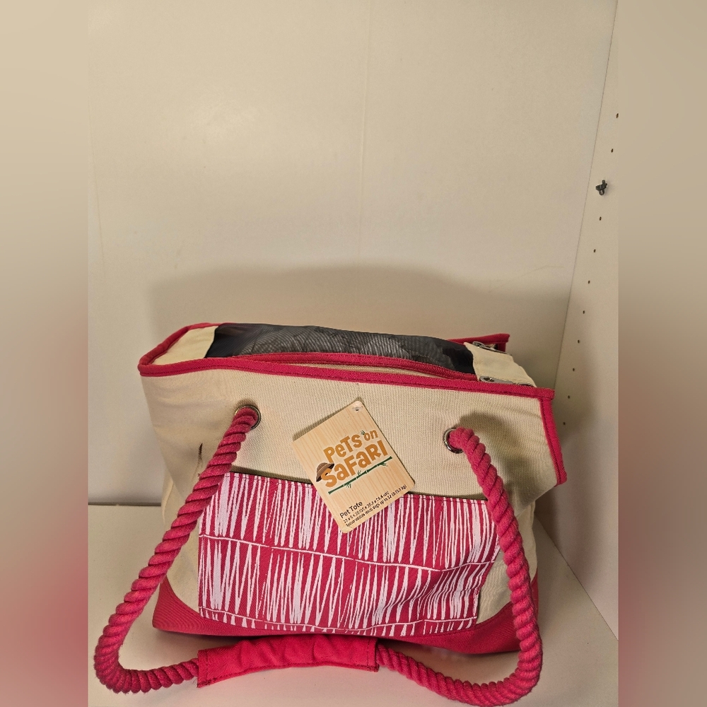 Pink and Cream Pet Tote Bag